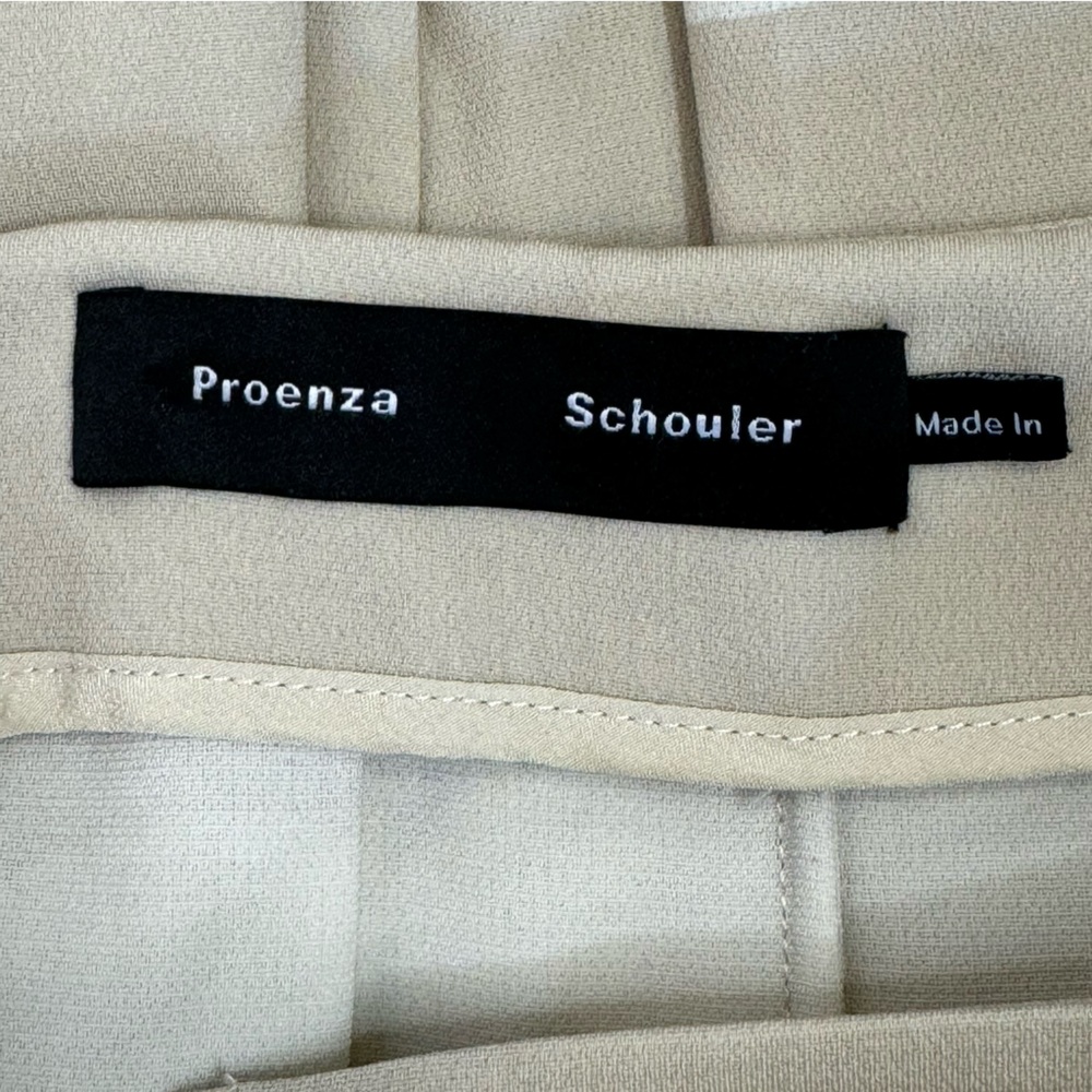 Proenza Schouler Pleated Polka Dot Crepe Wrap Skirt in Cream Sz 4 - Picture 10 of 13